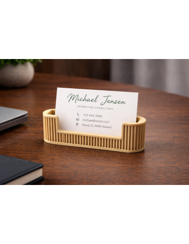 Business Card Holder – Elegant Ribbed Design