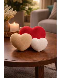 Decorative Hearts Set of 3 Pieces – Fuzzy Texture White...