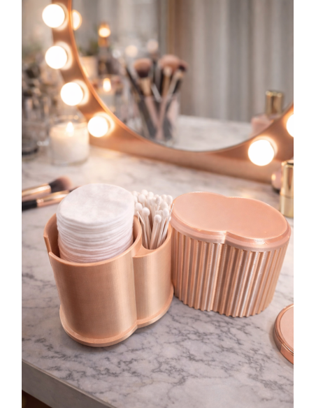 Cosmetic Organizer with Lid – Cotton Pads and Cotton Swabs