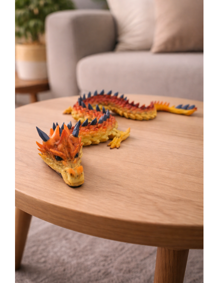 Flexible Dragon 45cm – Yellow Orange Black Articulated Dragon