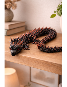 Flexible Kite 45cm - Black with Orange Spikes