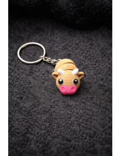 Cow Keychain with Flexible Links