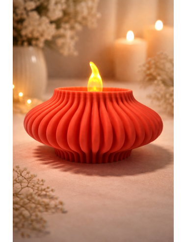 Tea Light Holder 8cm – Sort (inkl. LED fyrfadslys)