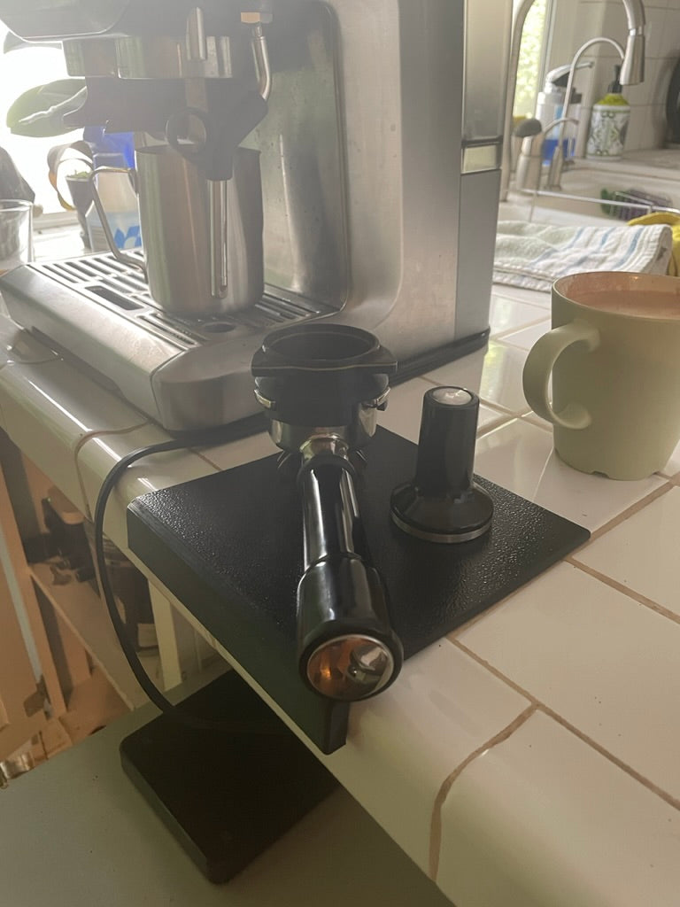 Espresso Tamping Mat – Flexible Desk-Edge Organizer