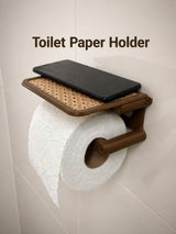 Toiletpapirholder med rullelåg og hylde