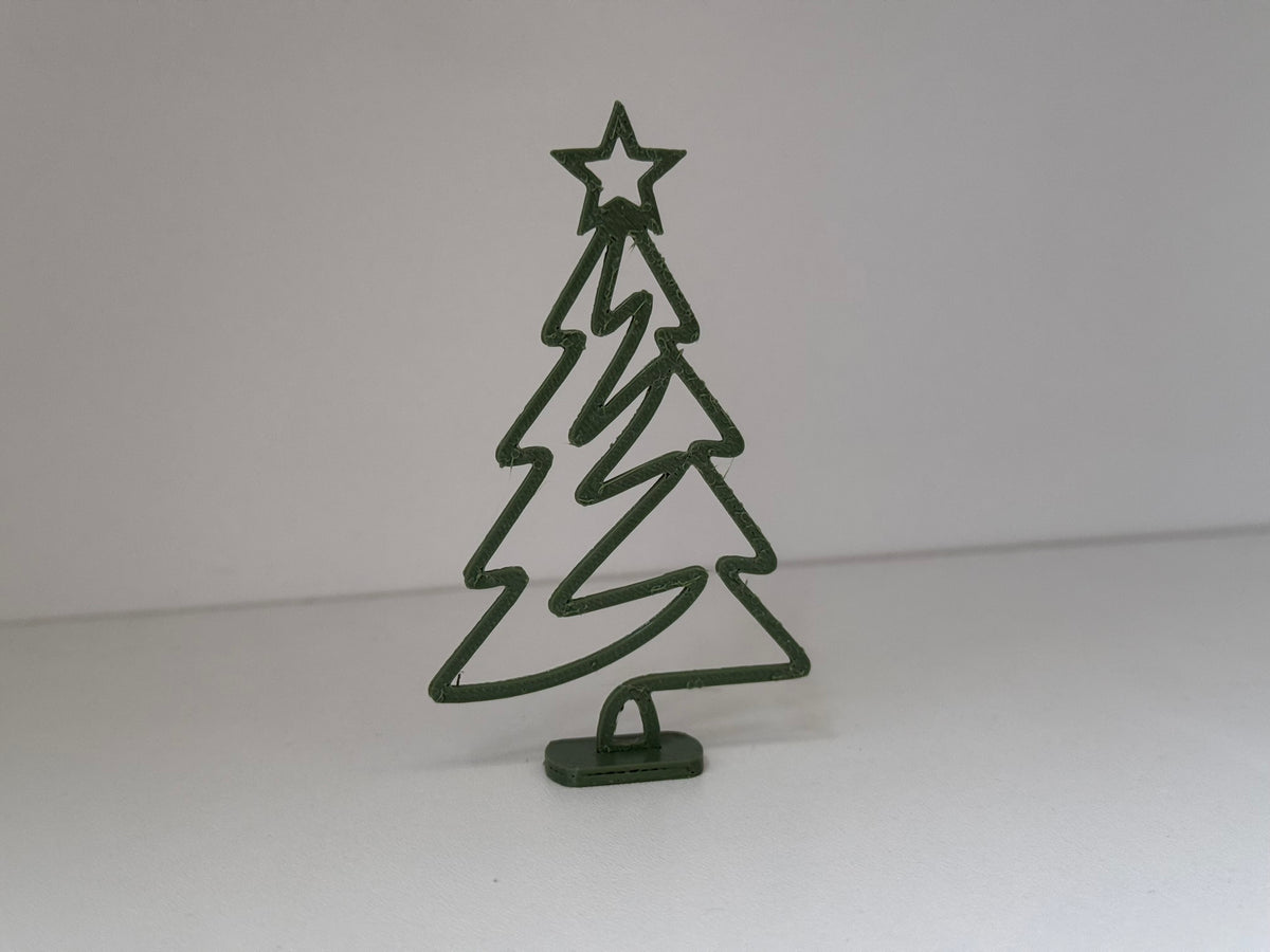Minimalistisk juletræsfigur med stjerne og standfod