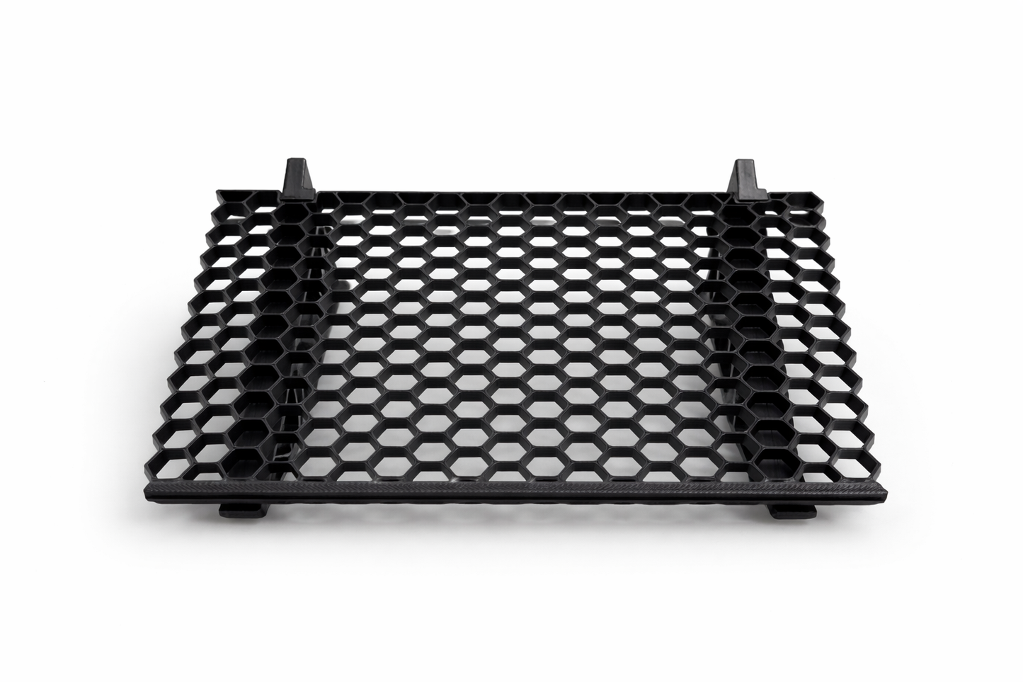 Close-up of seamless connector mechanism allowing multiple shelves to link together horizontally