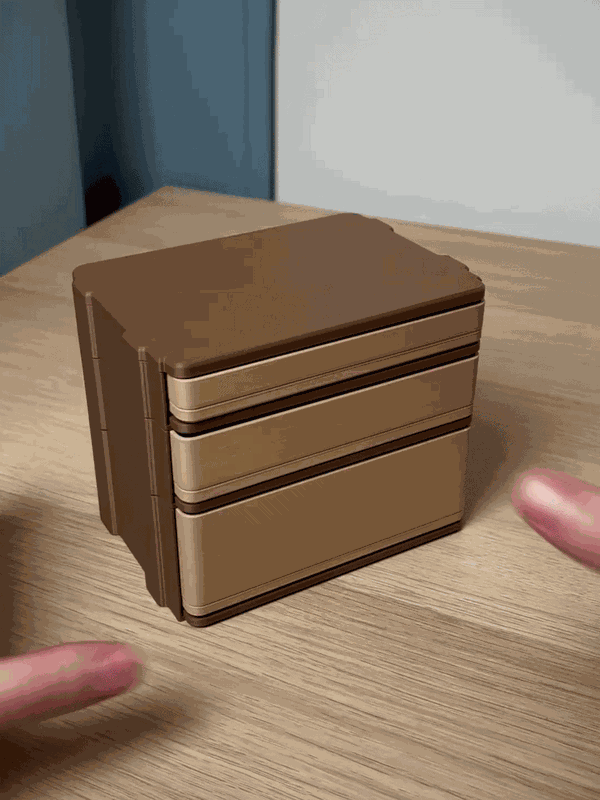 Modular Desk Drawer 2×3 Gridfinity | Push Lock