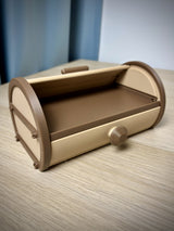 Cylinder Tambour Box – Roll-Top Desk & Workshop Organizer