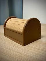 Tambour Roll-Top Organizer Box | Vintage Desk Storage