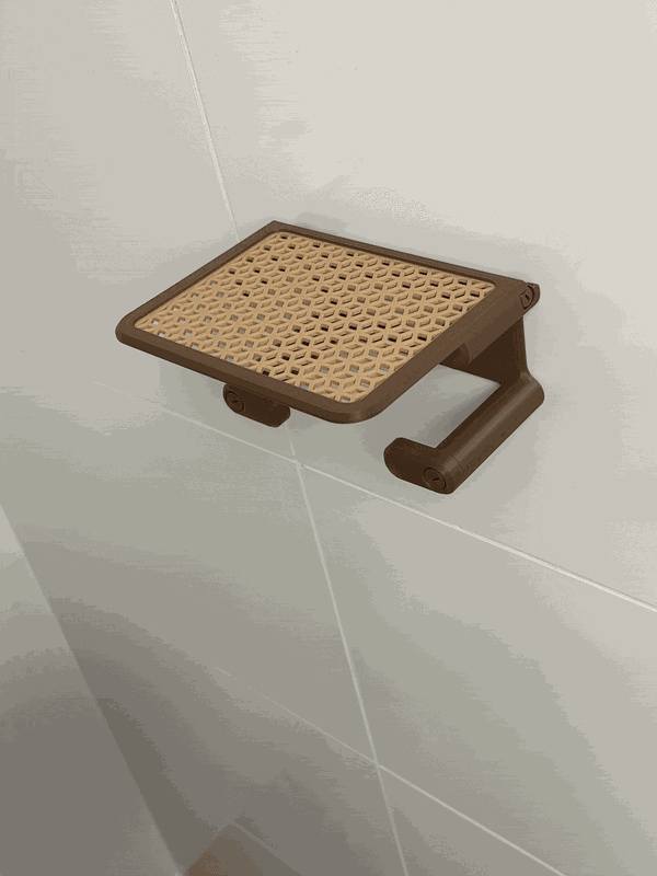 Toiletpapirholder med rullelåg og hylde