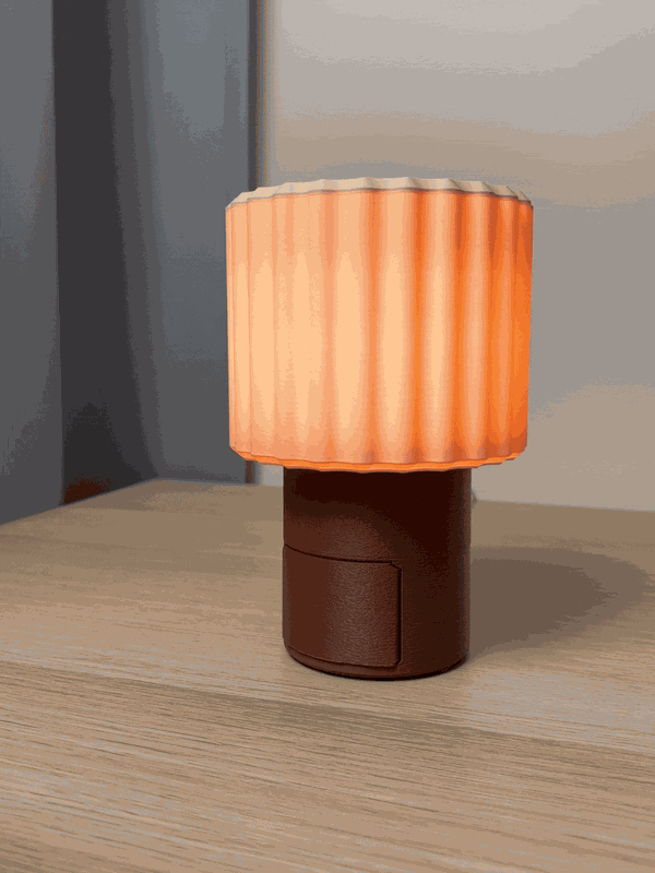 Lampe med skjult skuffe – tryk-åbn opbevaring