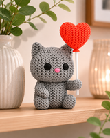 Kat Figur – Sødt valentinsdag pynt