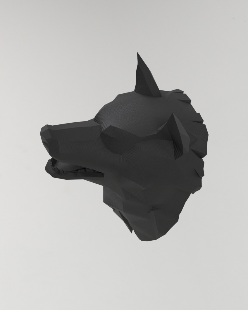 Wolf Bust Wall Hook Cover with Wire Cutouts