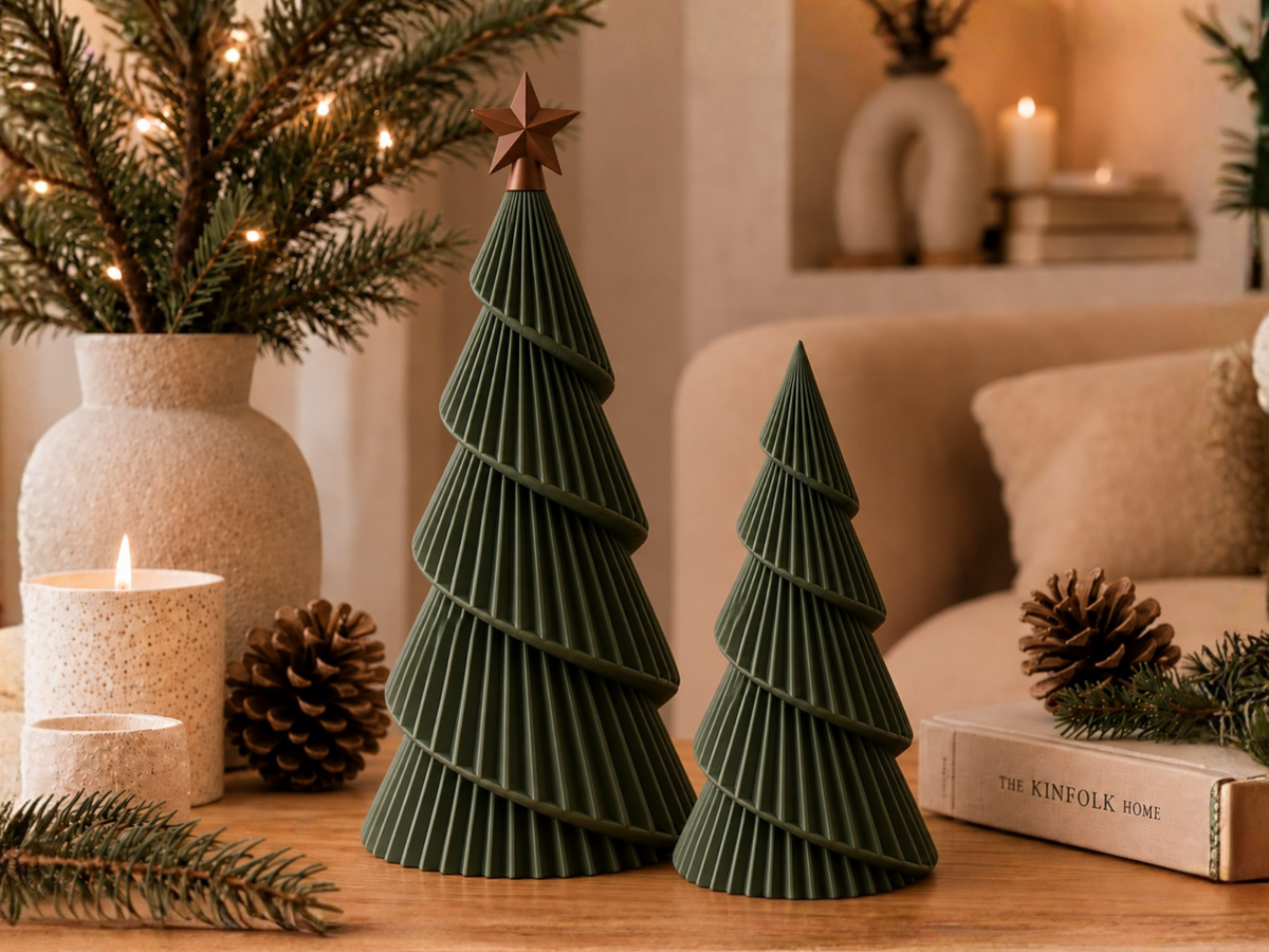 Juletræsfigur med stjerne – spiraljuletræ i nordisk stil