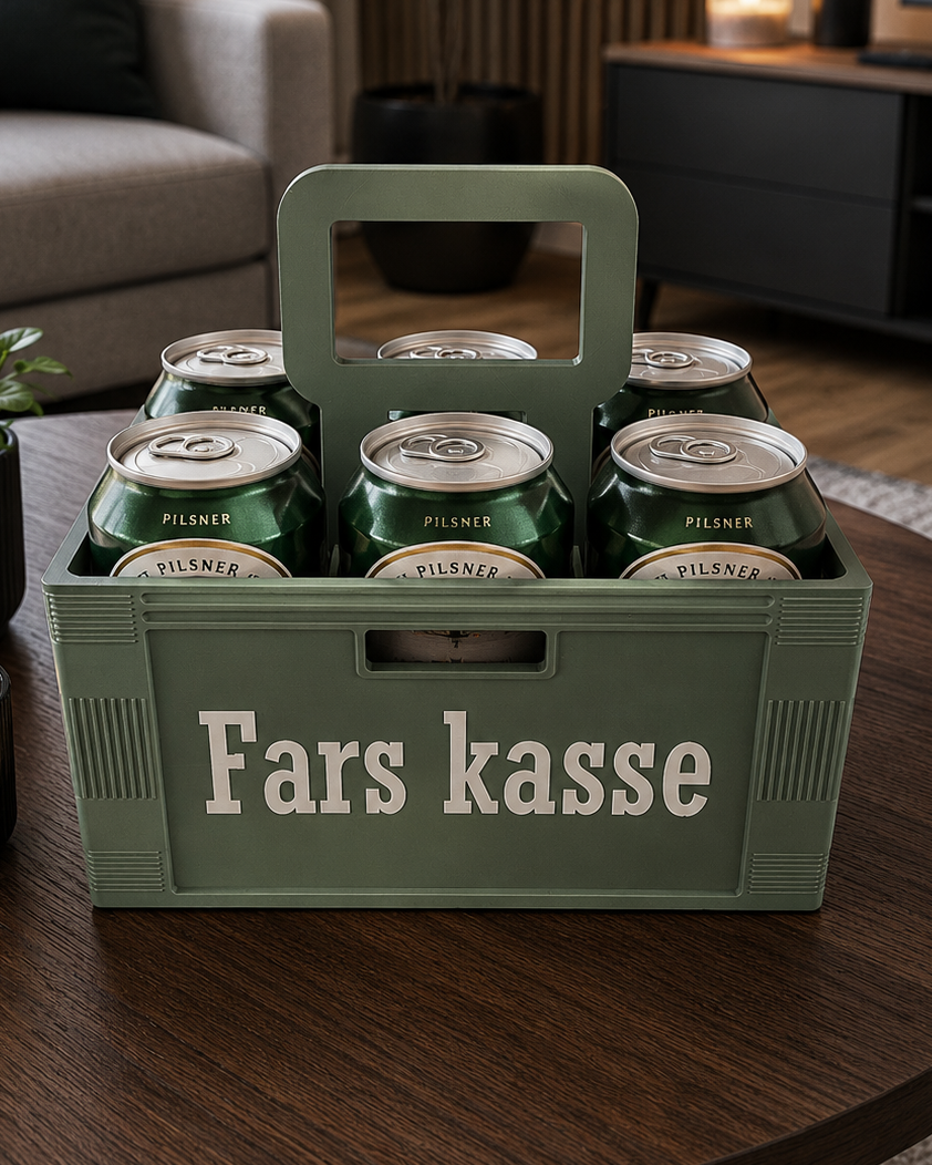Beer crate for 6 cans - "Dad's crate" gift box with handle