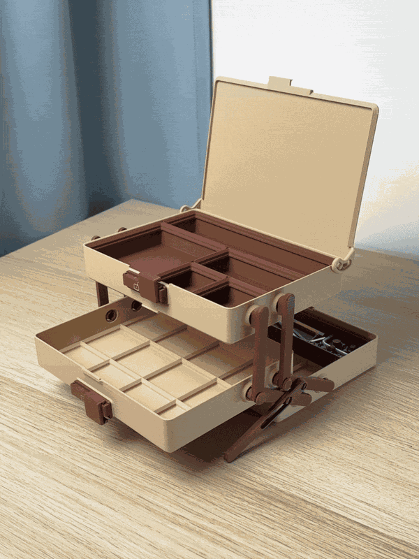 Tilt Box Organizer – Gridfinity 4×3 with Slide Lock