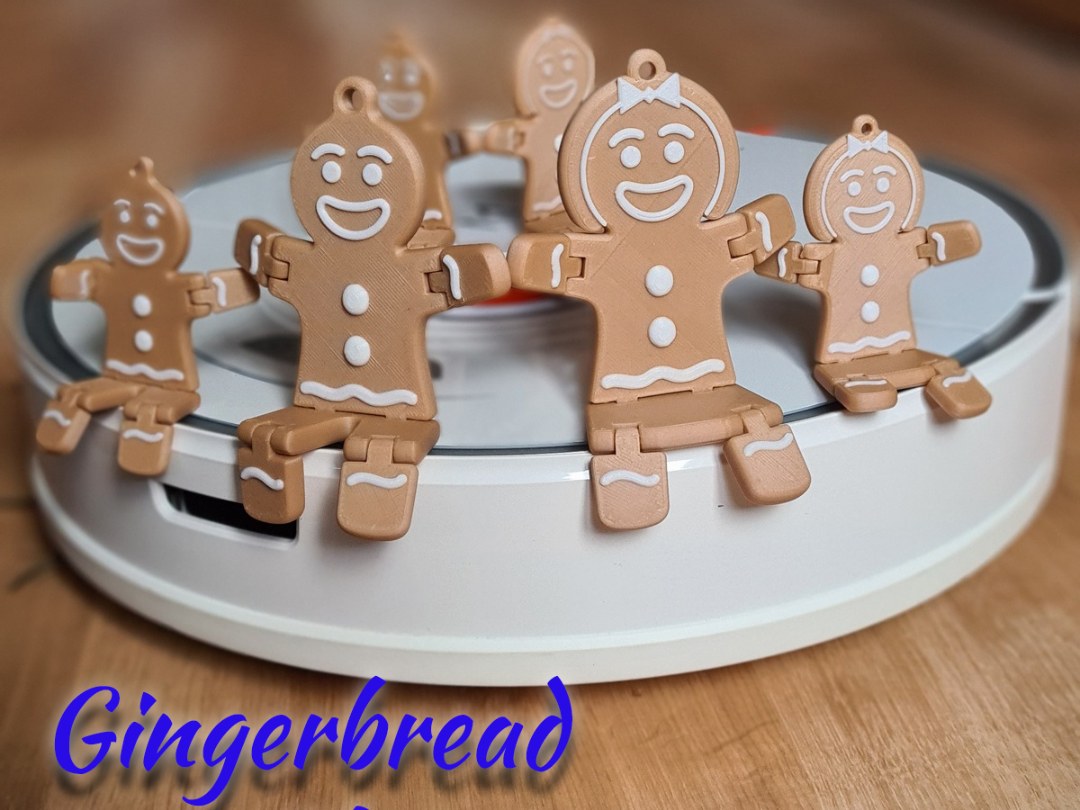 Honningkagekvinde-figur til jul i brun og hvid