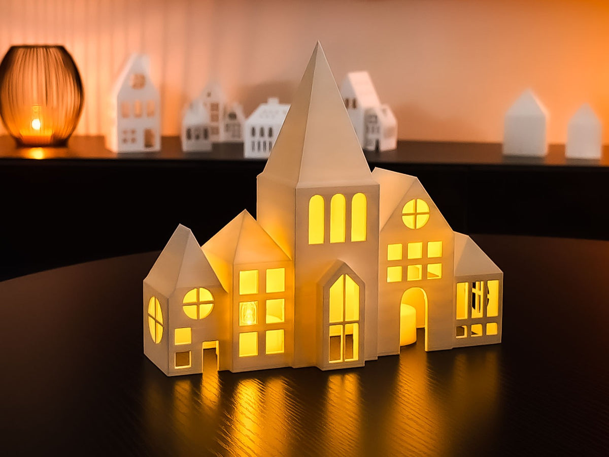 Julehus til LED-fyrfadslys – minihus til vinter og jul