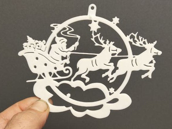 Flad julekugle med julemanden