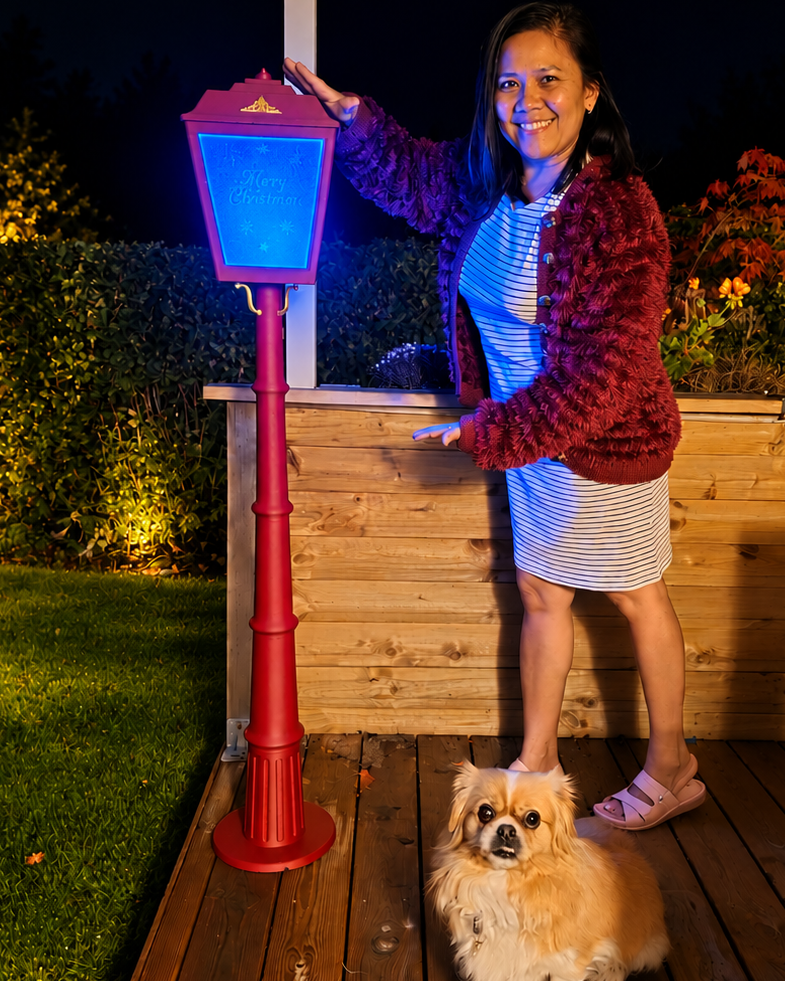 Julelampe – gadelampe med LED-lys, 140 cm