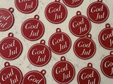 Elegant juletræspynt med teksten God Jul