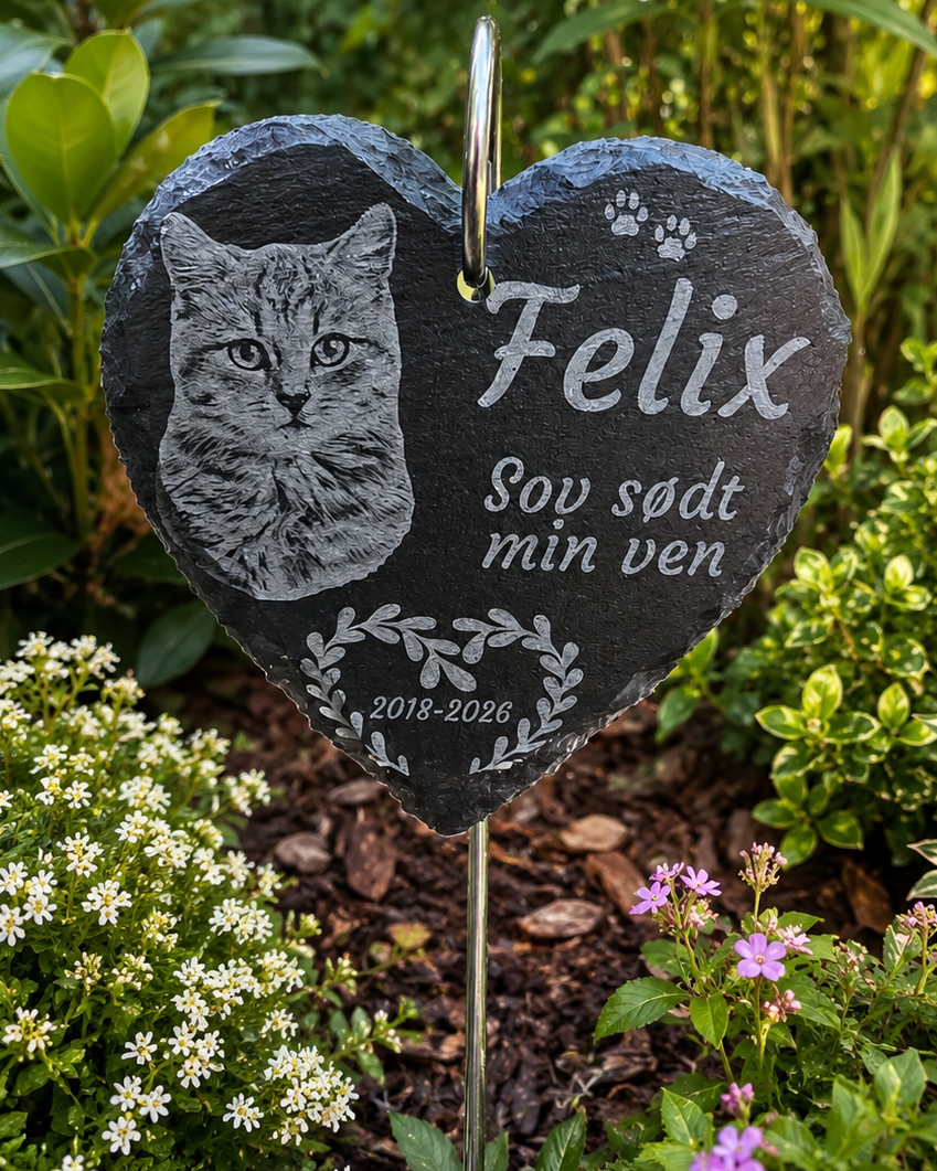 Slate Pet Memorial Sign / Garden sign with Steel Stand – Personalised