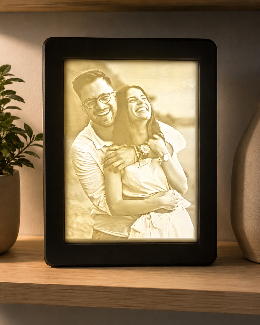 Personlig litofani-lampe af dit eget foto