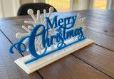 Merry Christmas-skilt – stående julepynt i 3 dele