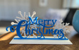 Merry Christmas-skilt – stående julepynt i 3 dele