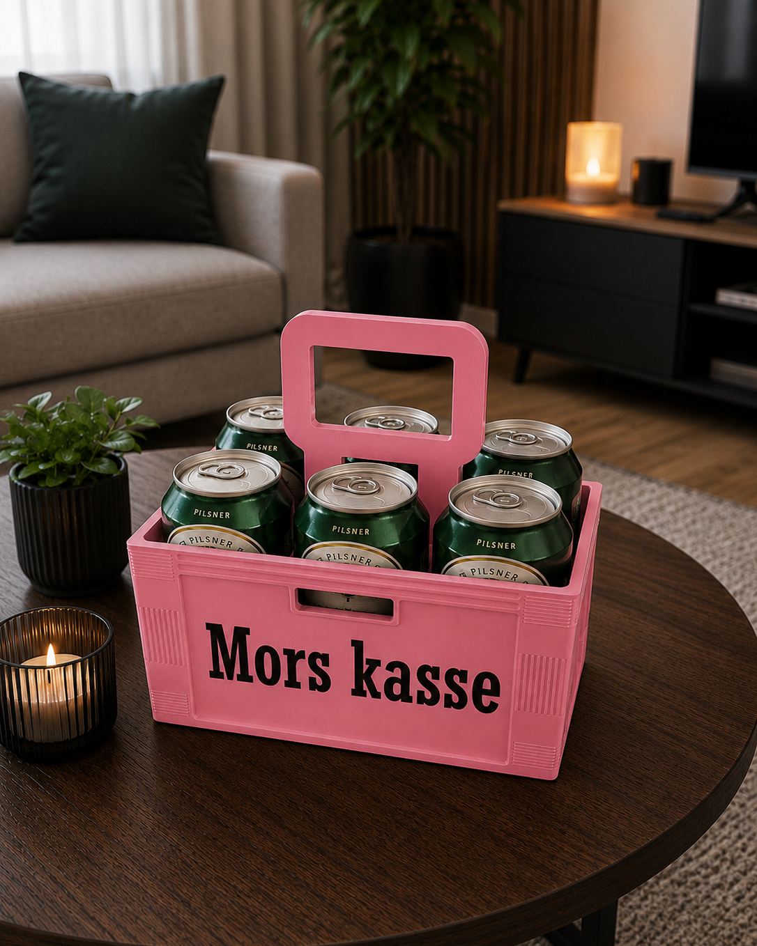 Beer crate for 6 cans – "Mum's crate" gift box with handle