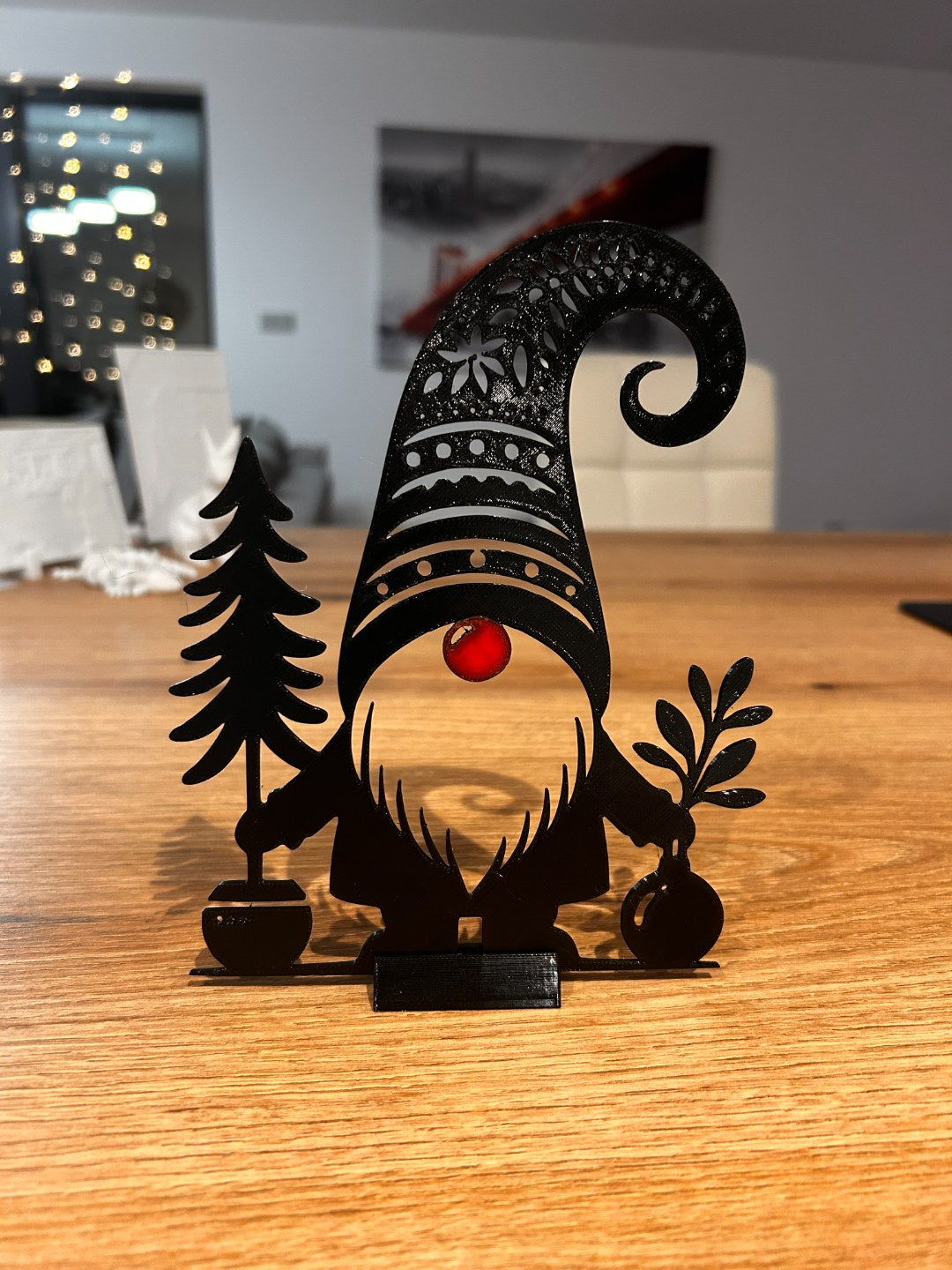 Flad julenissefigur med fod