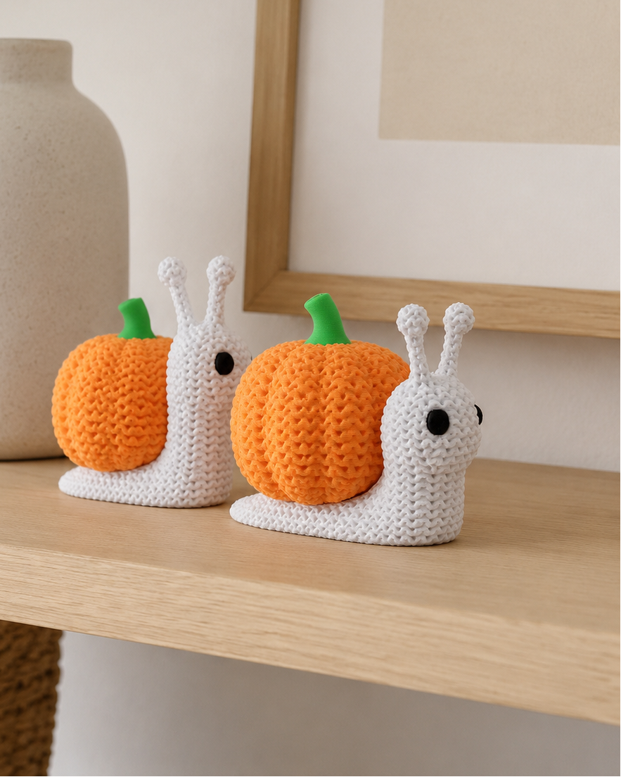 Pumpkin Snail Figurine – Halloween Decor