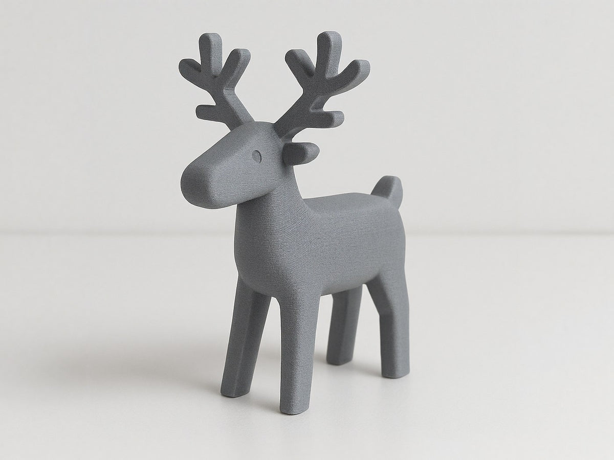 Minimalistisk rensdyrfigur med rene linjer