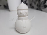 Minimalistisk snemandsfigur med smil