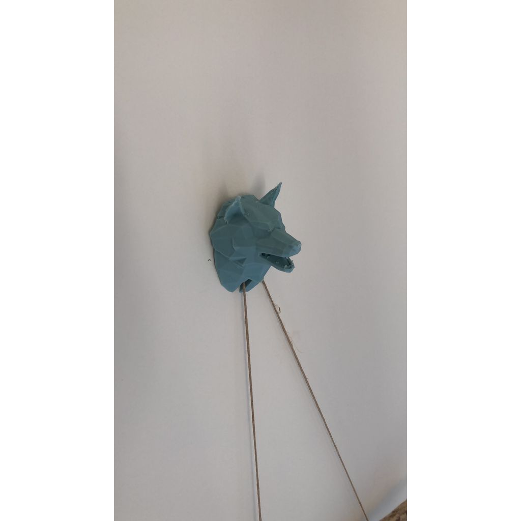 Wolf Bust Wall Hook Cover with Wire Cutouts